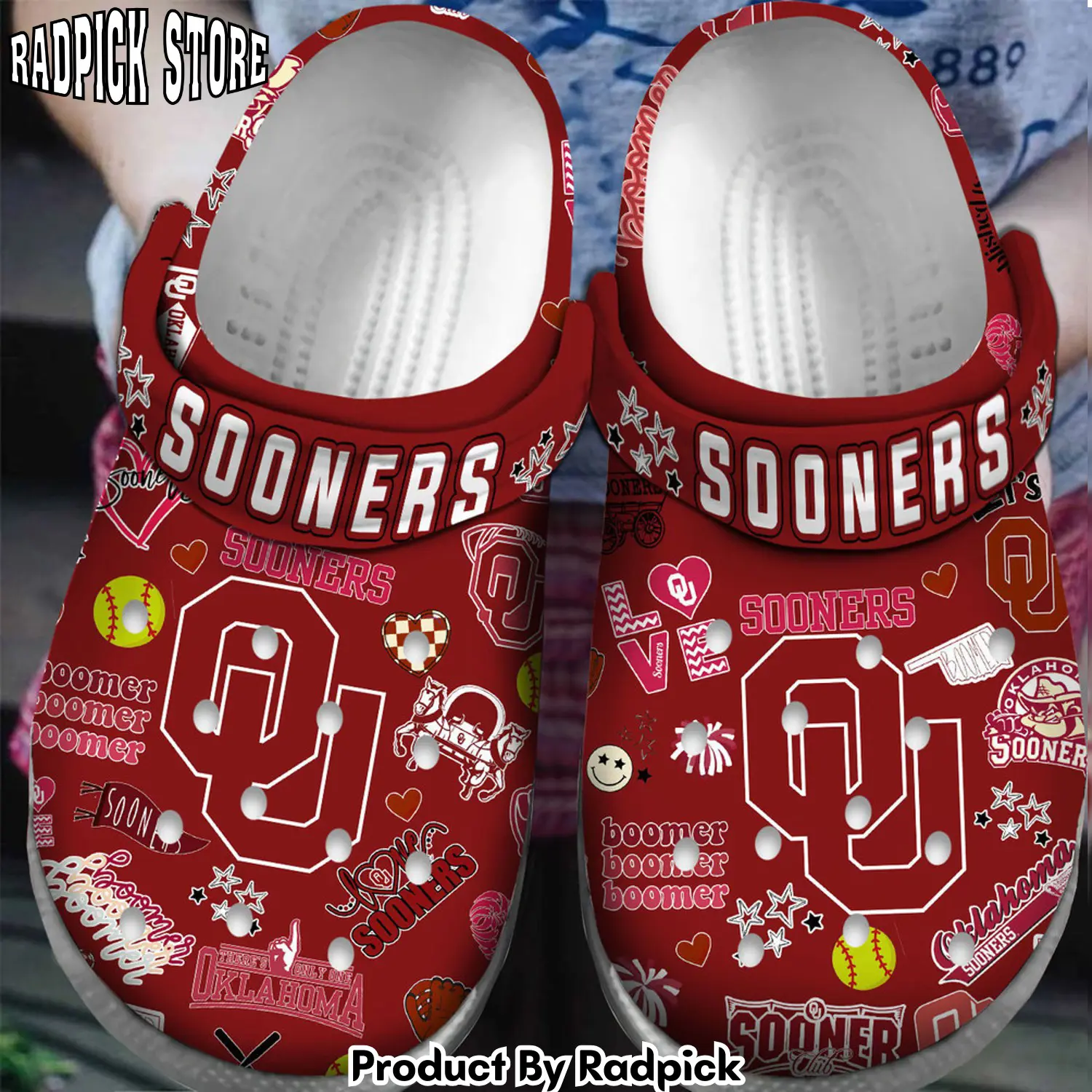 Radpick premium oklahoma sooners ncaa sport clogs shoes for men women oml rp6522182